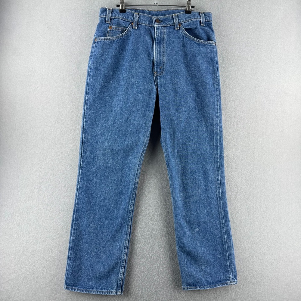 Vintage Levis Jeans Mens Fits 34x29 Blue Denim 505 Straight 80s‎ Orange Tab USA